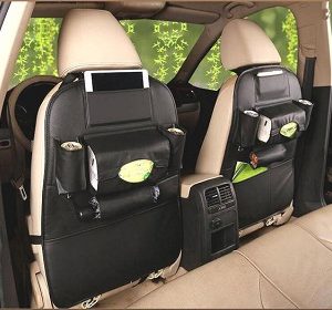 2 Pack PU Leather Car Backseat Organizer